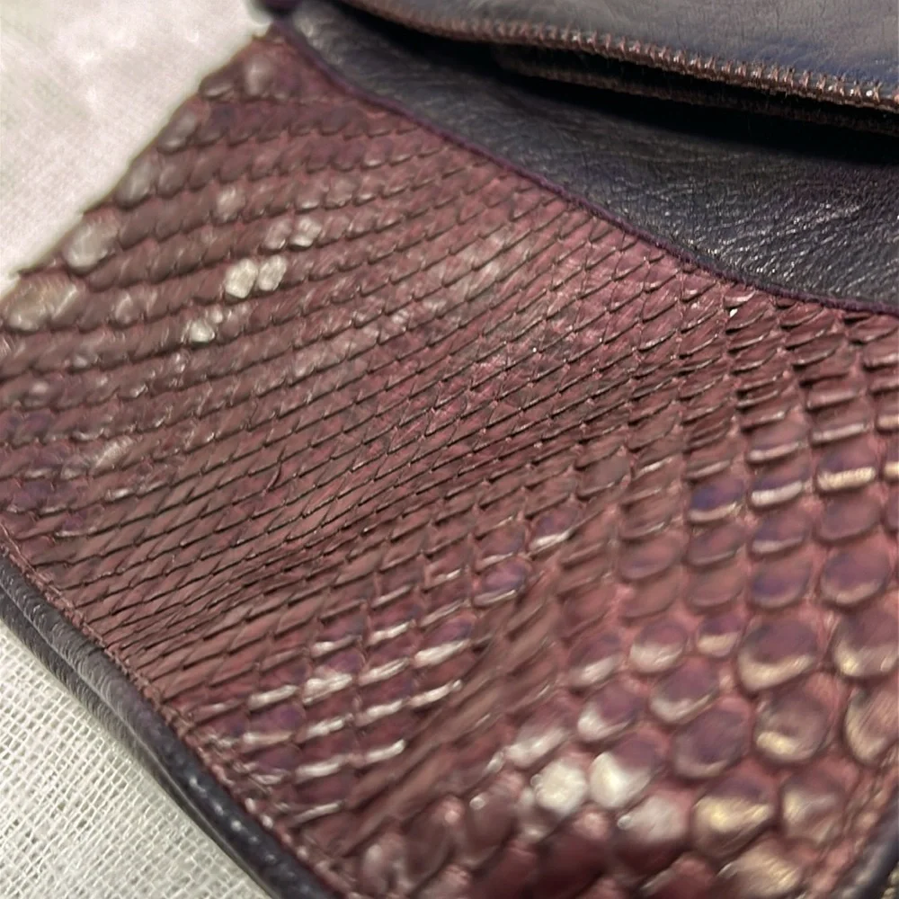 Handmade snake skin and natural leather soft buttery gloves